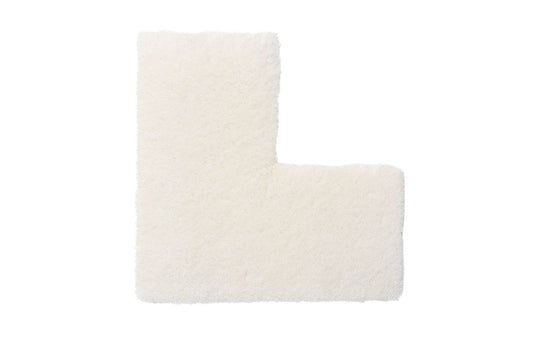 White L-shaped Wool Wall Rug